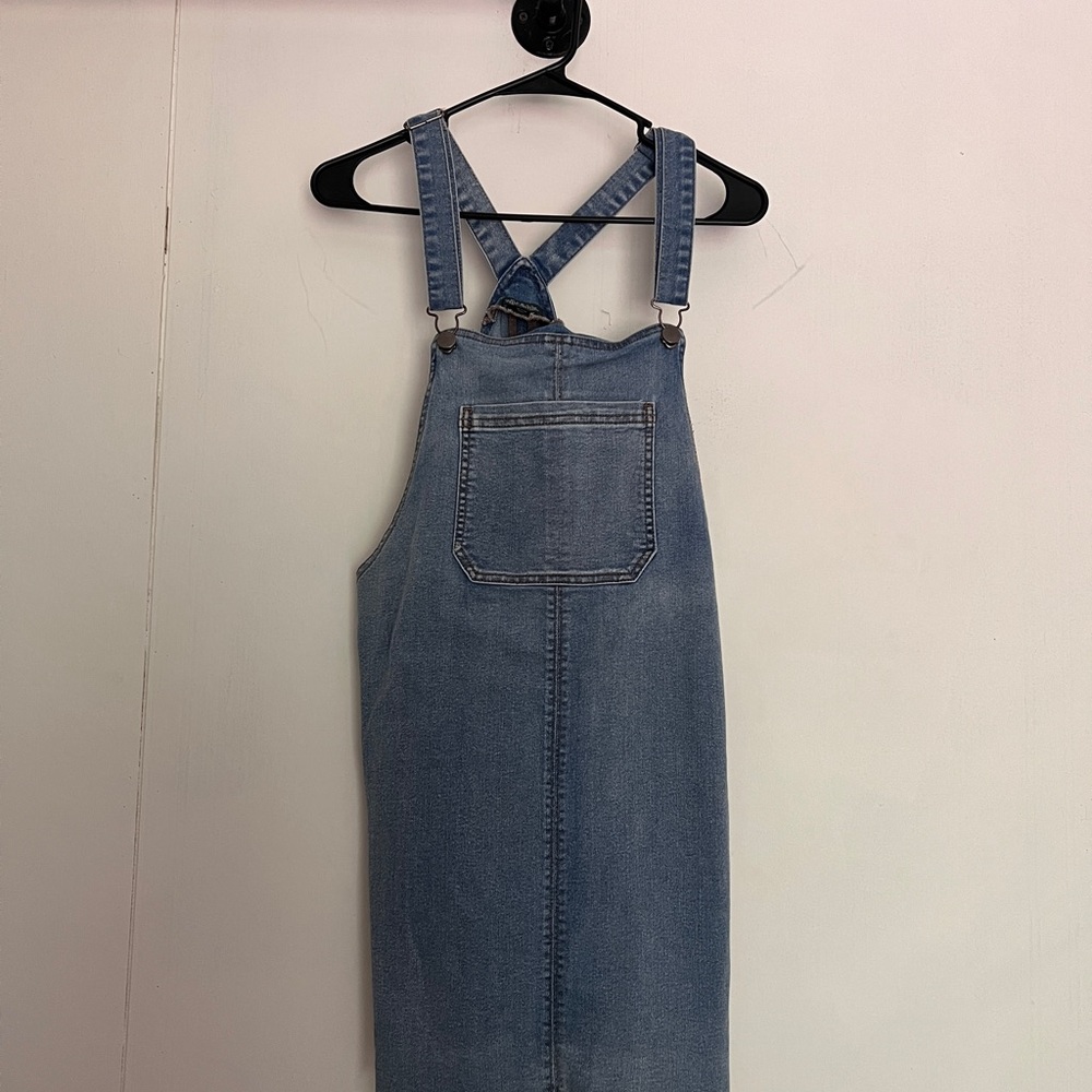 Blue Denim Overall Mini Dress
